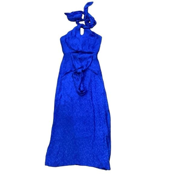 NWT & Other Stories Halter Cut Out Midi Sleeveless Dress Blue Sz 0 - Picture 5 of 12